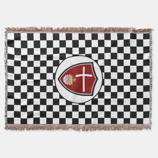 Danish flag-coat arms throw blanket decke (Vorderseite)