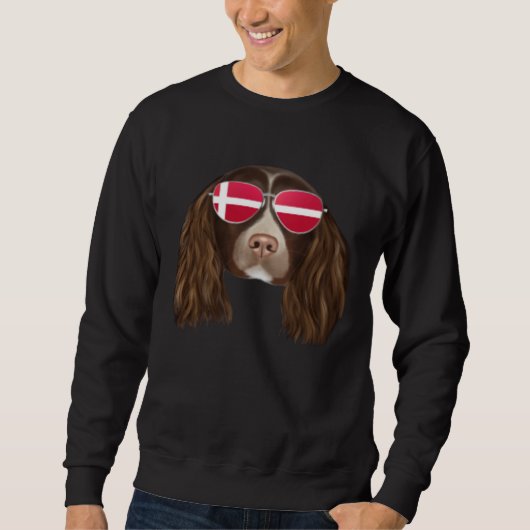 Danish Flag English Springer Spaniel Dog Denmark P Sweatshirt (Vorderseite)