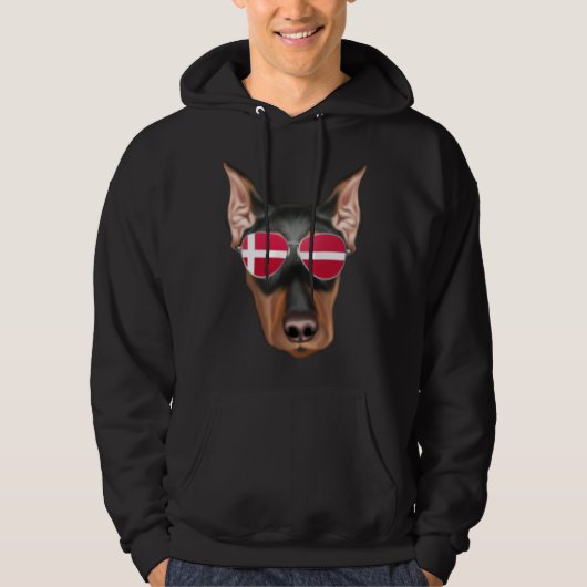 Danish Flag German Pinscher Dog Denmark Pocket Hoodie (Vorderseite)