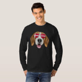Danish Flag Harrier Dog Denmark Pocket T-Shirt (Vorne ganz)