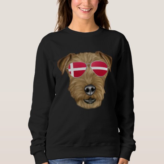 Danish Flag Lakeland Terrier Dog Denmark Pocket Sweatshirt (Vorderseite)