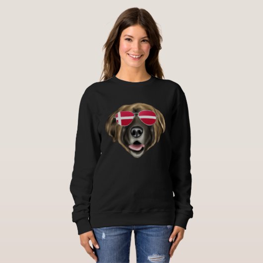 Danish Flag Leonberger Dog Denmark Pocket Sweatshirt (Vorne ganz)
