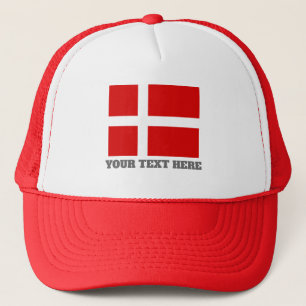 Danish flag of Denmark custom trucker hat Truckerkappe