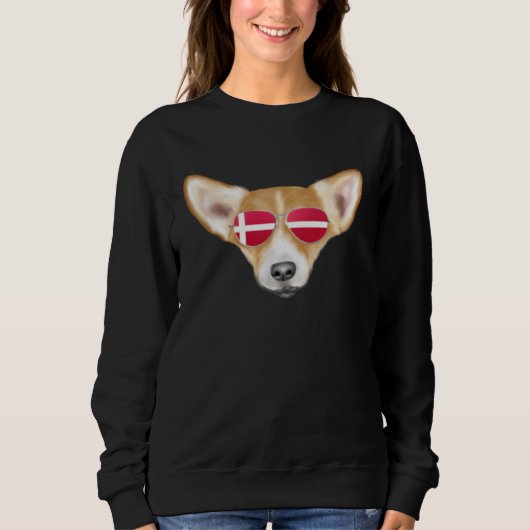 Danish Flag Pembroke Welsh Corgi Dog Denmark Pocke Sweatshirt (Vorderseite)