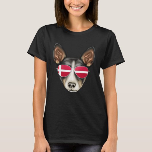 Danish Flag Rat Terrier Dog Denmark Pocket T-Shirt (Vorderseite)