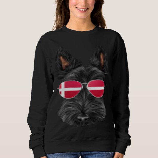 Danish Flag Scottish Terrier Dog Denmark Pocket Sweatshirt (Vorderseite)