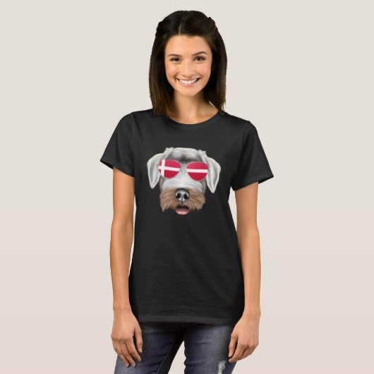 Danish Flag Sealyham Terrier Dog Denmark Pocket T-Shirt (Vorne ganz)