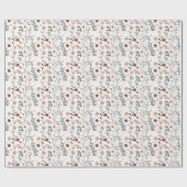 Danish Floral Pattern Poppy Cherry Blossom Blume Geschenkpapier (Flach)