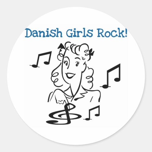 Danish Girls Rock Runder Aufkleber (Vorderseite)