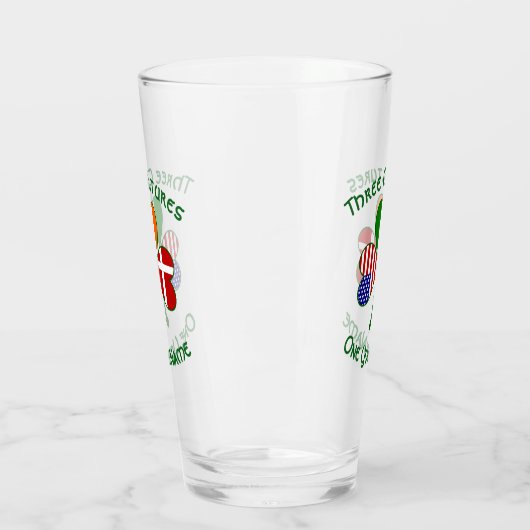 Danish Irish American Flags Shamrock Personalized  Glas (Links)