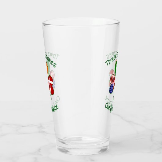 Danish Irish American Flags Shamrock Personalized  Glas (Rechts)
