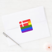 DANISH LGBT RAINBOW FLAG DÄNEMARK PRIK QUADRATISCHER AUFKLEBER (Umschlag)