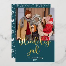 Danish Merry Christmas, Glædelig Jul, Elegant Folien Feiertagskarte