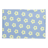 Danish Pastel Blue Yellow Niedlich Daisy Pattern Kissenbezug (Rückseite-Links)