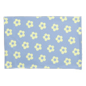 Danish Pastel Blue Yellow Niedlich Daisy Pattern Kissenbezug (Vorderseite-Links)