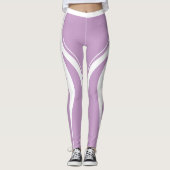 Danish Pastel Lila White Heart Hintern Slogan Leggings (Vorderseite)