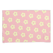 Danish Pastel Pink Yellow Niedlich Daisy Muster Kissenbezug (Vorderseite-Rechts)