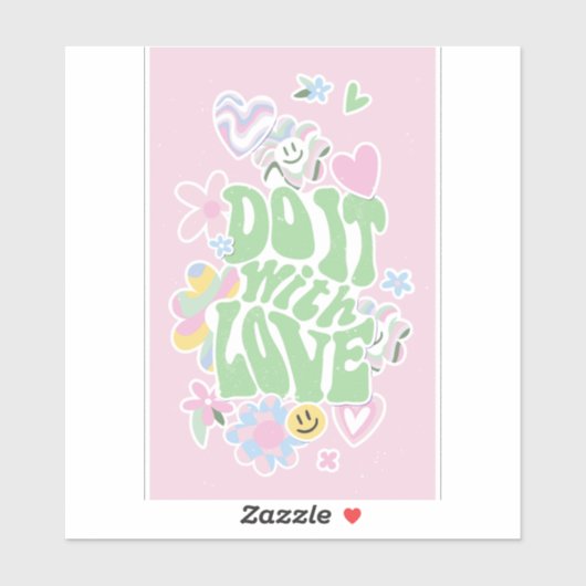 DANISH PASTEL RETRO MACHEN SIE ES MIT LIEBE AUFKLEBER (Blatt)
