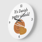 Danish Pastry O'Clock fun food grafisch Große Wanduhr (Winkel)