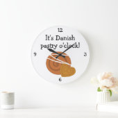 Danish Pastry O'Clock fun food grafisch Große Wanduhr (Zuhause)