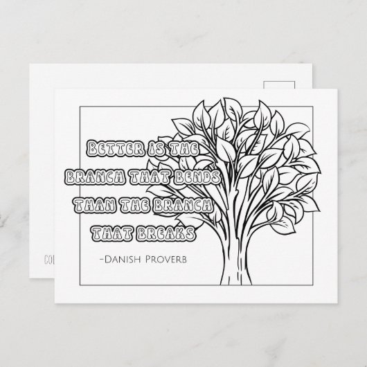 Danish Proverb Coloring Postcard Postkarte (Vorne/Hinten)