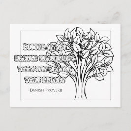 Danish Proverb Coloring Postcard Postkarte