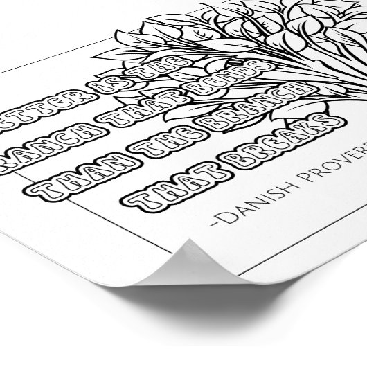 Danish Proverb Coloring Poster (Ecke)