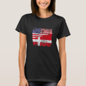 Danish Roots Halb American Flag Dänemark T-Shirt (Vorderseite)
