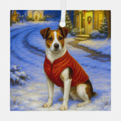 Danish-Swedish Farm Dog Holiday Card Ornament Aus Glas (Rückseite)