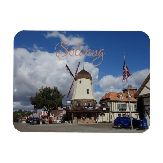 Danish Windmill Solvang California Souvenir Magnet (Horizontal)