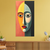 Danishq Expressions Vibranly Minimalistisch Faces Leinwanddruck (Insitu (Wohnzimmer))