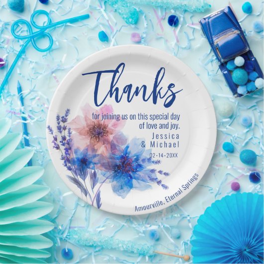 💍 Dank an Cornflowers und Lavender Pappteller (Party)