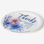 💍 Dank an Cornflowers und Lavender Pappteller (Schrägansicht)