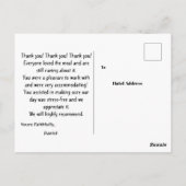 Dank an das Hotel Postkarte (Rückseite)