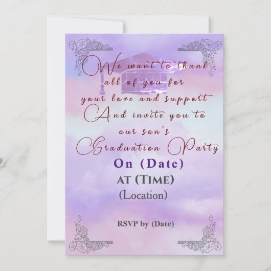 Dank an die Unterstützung Einladung (Vorderseite)