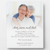 Dank an Eltern von Neuverheirateten Fotoplatte (Vorderseite)