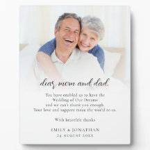 Dank an Eltern von Neuverheirateten