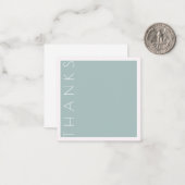 Dank Aquamariner weißer rosa Border Moderne Stilvo Mitteilungskarte (Vorderseite/Rückseite Beispiel)