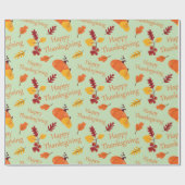 Dank Autumn Pumpkins und Herbstlaubs nahtlos geben Geschenkpapier (Flach)