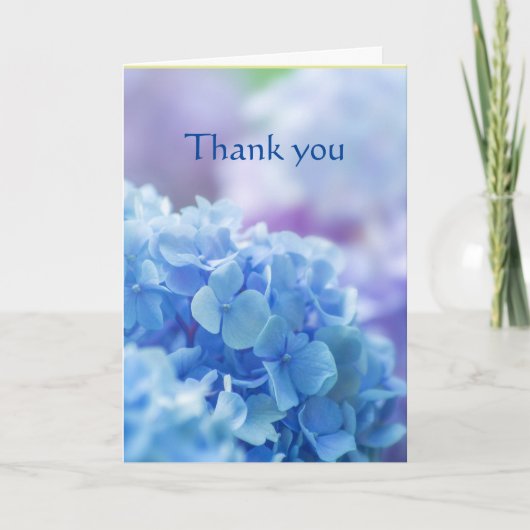 Dank Beautiful Blue Hydrangea Garden Blume Karte (Vorderseite)