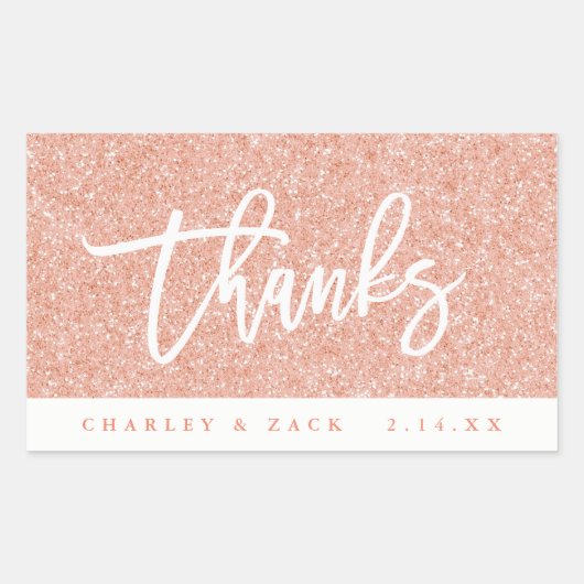 Dank Blush Pink Glitzer Mini Wine Champagne Rechteckiger Aufkleber (Vorderseite)