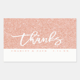 Dank Blush Pink Glitzer Mini Wine Champagne Rechteckiger Aufkleber
