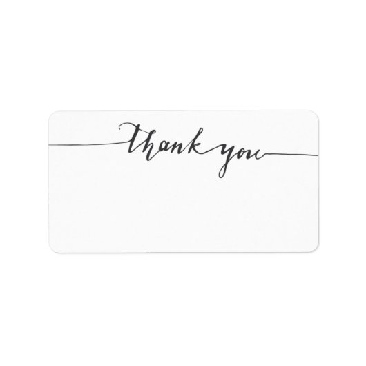 Dank Calligraphy Blank Write-In-Adresse Adressaufkleber (Vorne)