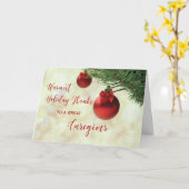Dank Caregiver Weihnachtsbaumverzierung Karte (Gelbe Blume)