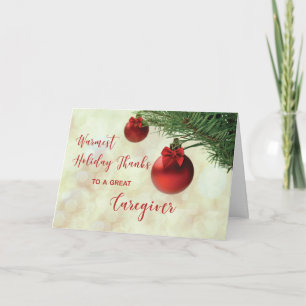 Dank Caregiver Weihnachtsbaumverzierung Karte