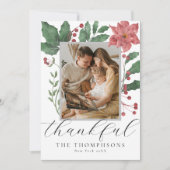 Dank Chic Winter Botanicals Foto Feiertagskarte (Vorderseite)