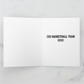 DANK COACH Basketball Team Orange Schwarz-weiß Karte (Innenseite)