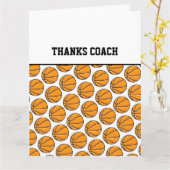 DANK COACH Basketball Team Orange Schwarz-weiß Karte (Gelbe Blume)