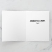 Dank Coach Lacrosse Net Orange Cage Karte (Innenseite)