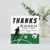 Dank Coach Soccer Player Extra Größe Dankeskarte (Stehend Vorderseite)